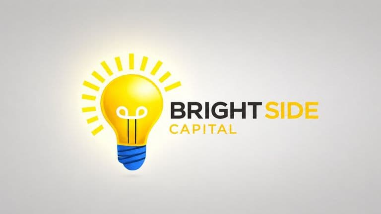 Bright Side Capital logo featuring a yellow light bulb with blue base and black-and-yellow company name.