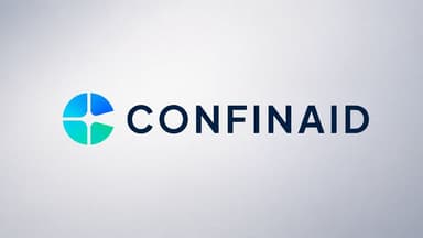 Confinaid logo with blue and green circular symbol on a light background.