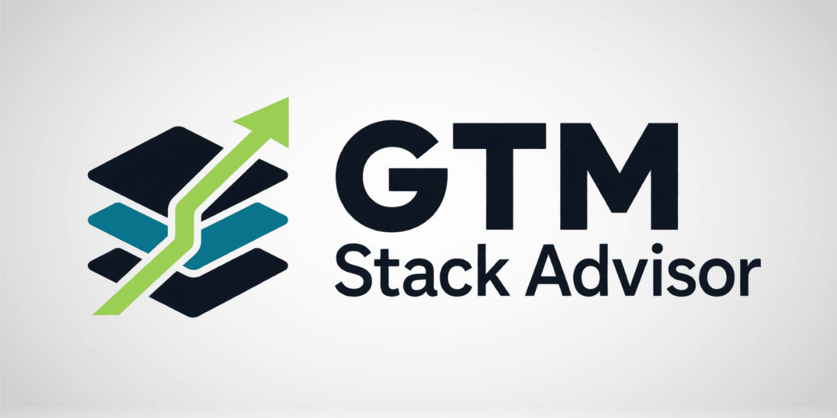 Logo for GTM Stack Advisor featuring geometric shapes and an upward arrow
