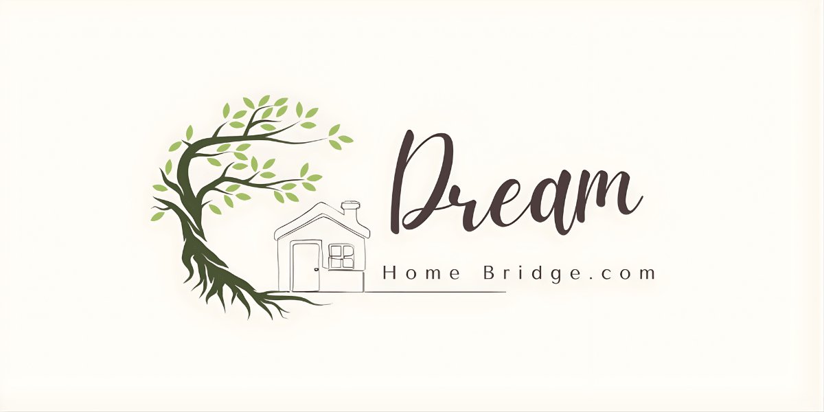 Logo for Dream Home Bridge features a tree with roots and a house, with 'Dream' in cursive and website below.