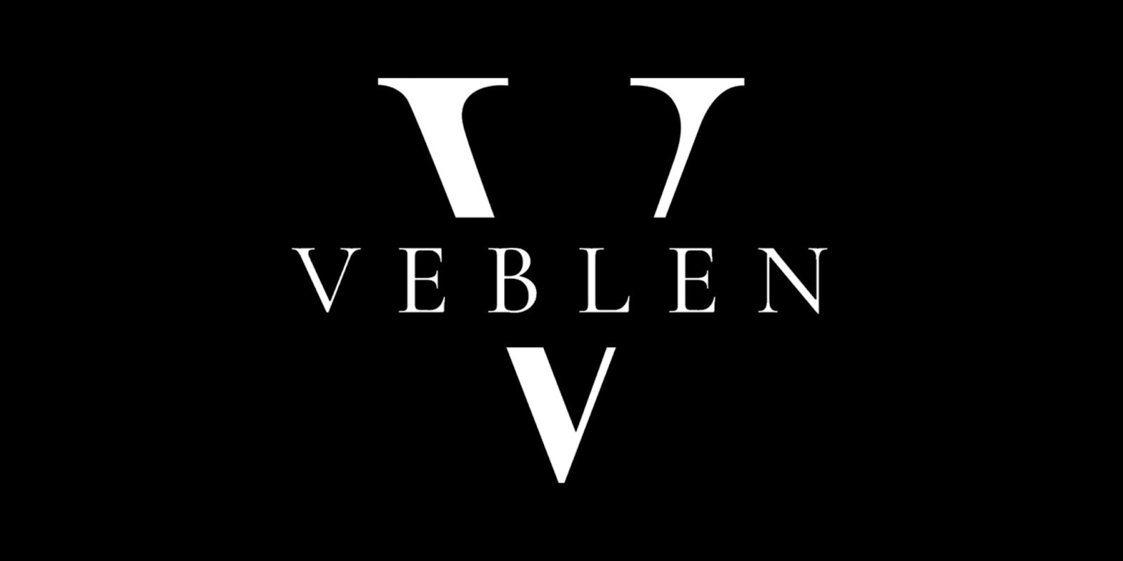 Veblen Group logo featuring large stylized “V” letters and serif “VEBLEN” text on black background.
