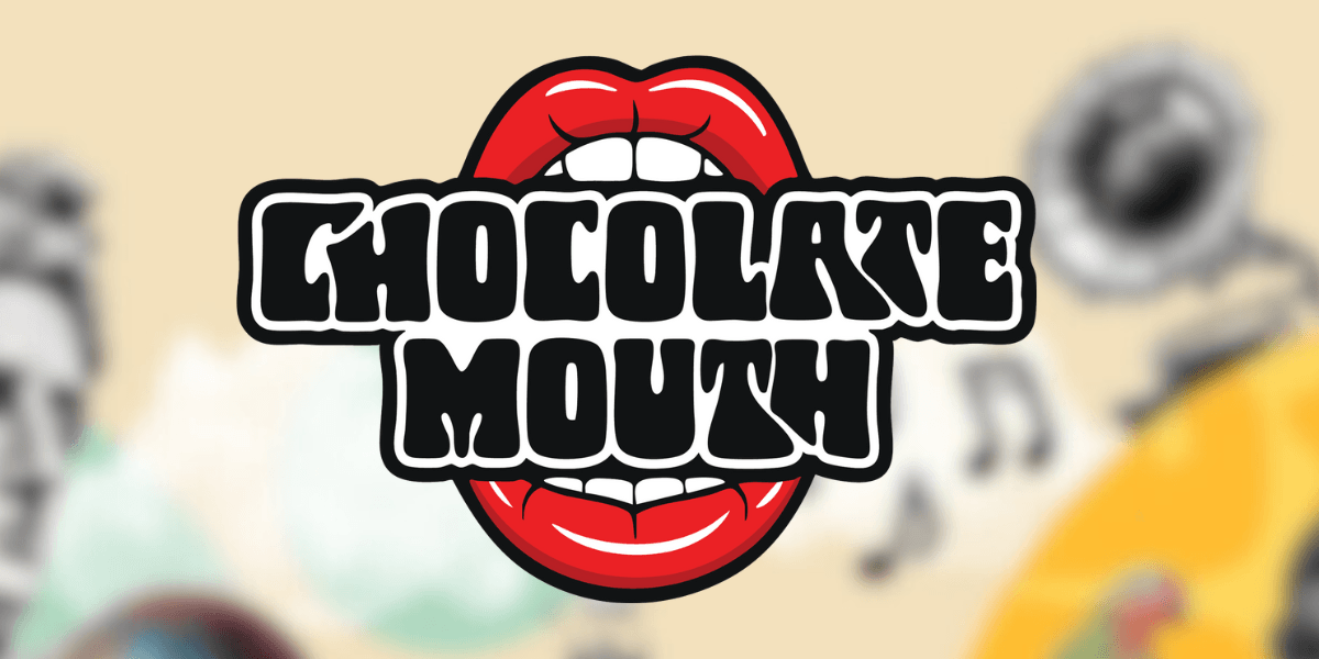 Chocolate Mouth logo featuring bold, playful font and red lips, symbolizing fun, self-love, and high-quality artisan chocolate
