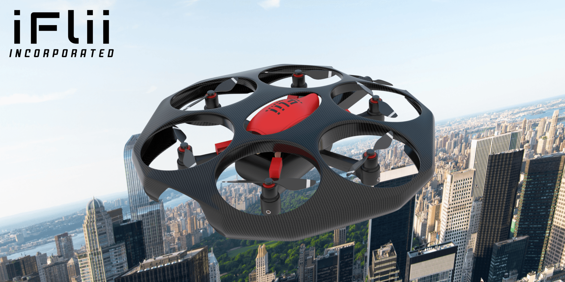 Prototype iFlii iPAV1 personal aircraft demonstrating Body Flight control, showcasing electric mobility innovation, safety systems, ridesharing platform, future-focused transportation leadership.