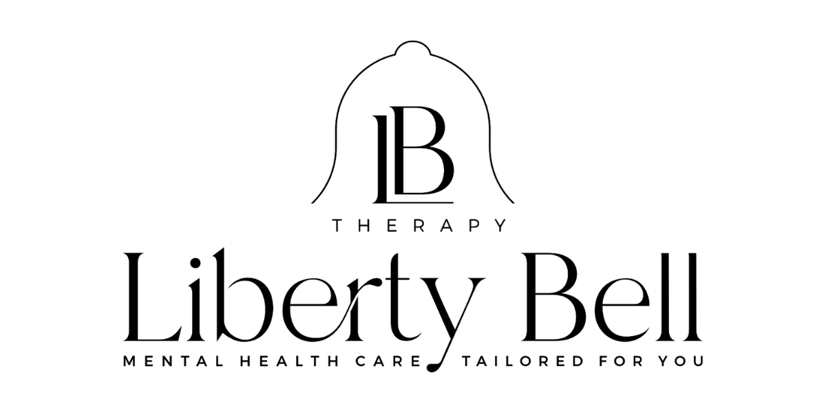 Liberty Bell Therapy logo featuring a stylized bell and the tagline “Mental health care tailored for you.”
