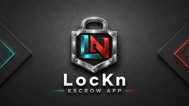 Logo for LocKn Escrow App featuring a padlock design and stylized letters.