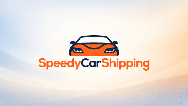 Logo for Speedy Car Shipping featuring a stylized car and vibrant colors