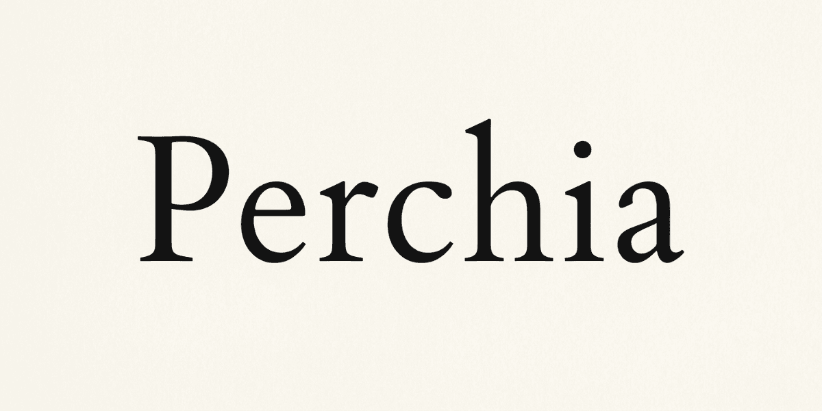The word "Perchia" displayed in an elegant serif font on a light background