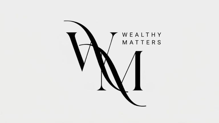 Wealthy Matters logo featuring stylized WM initials and brand name.