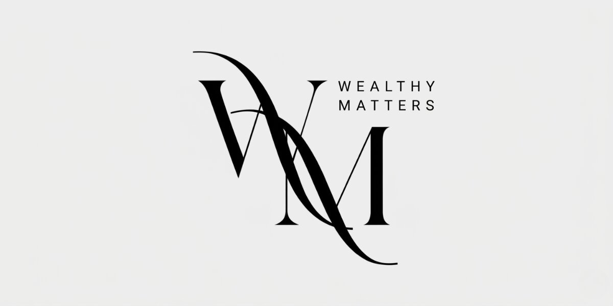 Wealthy Matters logo featuring stylized WM initials and brand name.