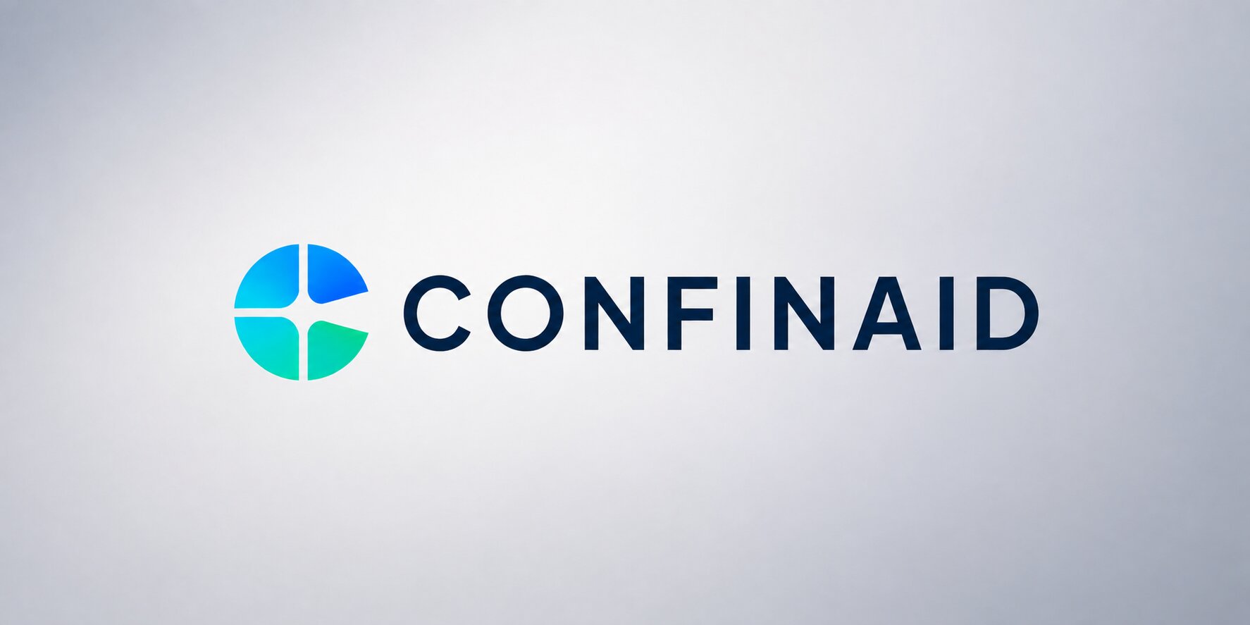 Confinaid logo with blue and green circular symbol on a light background.