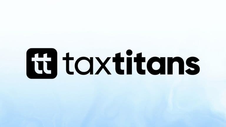 Tax Titans logo featuring a stylized "tt" icon and wordmark on a blue gradient background.
