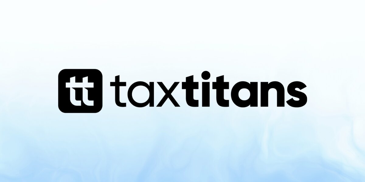 Tax Titans logo featuring a stylized "tt" icon and wordmark on a blue gradient background.